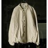 TENDER Co. TYPE 453 DOUBLE CUFF MANDOLIN POCKET SHIRT BLEACHED WEFT STRIPE COTTON CANVAS画像