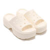 crocs Stomp Slide Chalk 209346-0WV画像