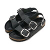 BIRKENSTOCK MILANO BIG BUCKLE BLACK | OILED-LEATHER | BETTER NARROW 1024953画像