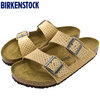 BIRKENSTOCK ARIZONA SUEDE LEATHER EMBOSSED New Beige REGULAR 1027075画像