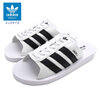 adidas GAZELLE BEACH SLIDES Footwear White/Core Black/Footwear White JQ7420画像