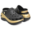 crocs MEGA CRUSH METALLIC CLOG BLACK / GOLD 210368-072画像