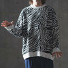 GLIMCLAP Zebra jacquard oversized sweater 17-100-GLA-CE画像