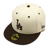 NEW ERA 59FIFTY MLB Wool Visor ロサンゼルス・ドジャース クローム ブラウンバイザー 14307679画像