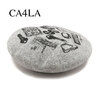 CA4LA BLACK AND WHITE PAINTINGS BERET LIGHT-GRAY CAW00596画像