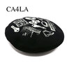 CA4LA BLACK AND WHITE PAINTINGS BERET BLACK CAW00596画像