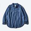 POST OVERALLS #1202-CC No.2 Shirt : classic chambray indigo画像