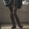 GLIMCLAP Tight fit track pants -leopard × hand writing pattern- 17-138-GLA-CE画像