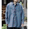 INTERIM HYPER BIG WOOL CHECK DRAPE MILITARY WORK SHIRTS IT24A251画像