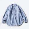 POST OVERALLS #1203-GOB Band Collar Shirt : good oxford blue画像