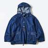 POST OVERALLS #1105-8DI NAVY Parka : blue denim w/OD-yellow stitch indigo画像