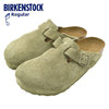 BIRKENSTOCK BOSTON SUEDE LEATHER (REGULAR FIT) FADED KHAKI 1025788画像