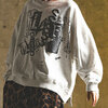 GLIMCLAP Printed oversized sweatshirt -Handwriting Art- 17-163-GLA-CE画像