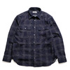 MOMOTARO JEANS Indigo Check Jacquard Shirt MXLS1024画像