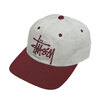 STUSSY BIG BASIC VINTAGE CAP NATURAL/WINE画像