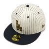 NEW ERA 59FIFTY Pinstripe ロサンゼルス・ドジャース クローム ネイビーバイザー 14307666画像