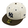 NEW ERA 59FIFTY Pinstripe ニューヨーク・ヤンキース クローム ウォルナットバイザー 14307665画像