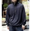 INTERIM EXTRA FINE MERINO WOOL JERSEY HIGH NECK HALF ZIP IT24A373画像