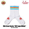 COOKMAN Rib Crew Socks FAT Logo White 153-43164画像