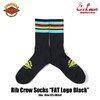 COOKMAN Rib Crew Socks FAT Logo Black 153-43163画像