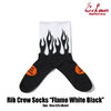 COOKMAN Rib Crew Socks Flame White Black 233-43167画像