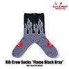 COOKMAN Rib Crew Socks Flame Black Gray 233-43168画像