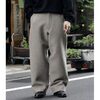 INTERIM SUPER HEAVY CASHMERE WOOL TRICOTINE MIL BAGGY OVER PANTS IT24A157画像