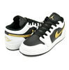 NIKE AIR JORDAN 1 LOW (GS) white/metallic gold-black 553560-172画像