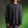 GLIMCLAP Oversized long sleeve T-shirt-pigment dye plainstitch cotton- 18-032-GLS-CF画像