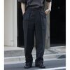 INTERIM HERRING BONE WOOL SUITING 1-TUCK WIDE TAPERED SLACKS IT25S059画像