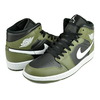 NIKE AIR JORDAN 1 MID blk/wht-medium olive-sail DQ8426-092画像