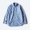 POST OVERALLS #1201C-SSB No.1 Shirt MV : stripe shirting blue画像