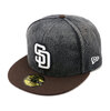 NEW ERA 59FIFTY MLB Denim 2-Tone サンディエゴ・パドレス ウォッシュド ブラックデニム バーントウッドバイザー 14388866画像