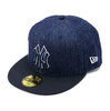 NEW ERA 59FIFTY MLB Denim 2-Tone ニューヨーク・ヤンキース インディゴデニム ネイビーバイザー 14388867画像