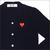 PLAY COMME des GARCONS ワンポイント ウールカーディガン NAVYxRED画像