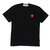 PLAY COMME des GARCONS MENS Double Red Heart S/S T-Shirt BLACK画像