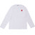 PLAY COMME des GARCONS MENS Double Red Heart L/S T-Shirt WHITE画像
