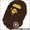 A BATHING APE APE HEAD ラグマットBROWN画像