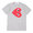 PLAY COMME des GARCONS VERTICAL RED HEART TEE GRAY画像